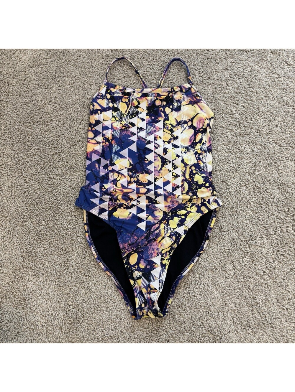 JOLYN Jackson One Piece Swimsuit Women’s Size 30 Geometric Open Back Tie Swim